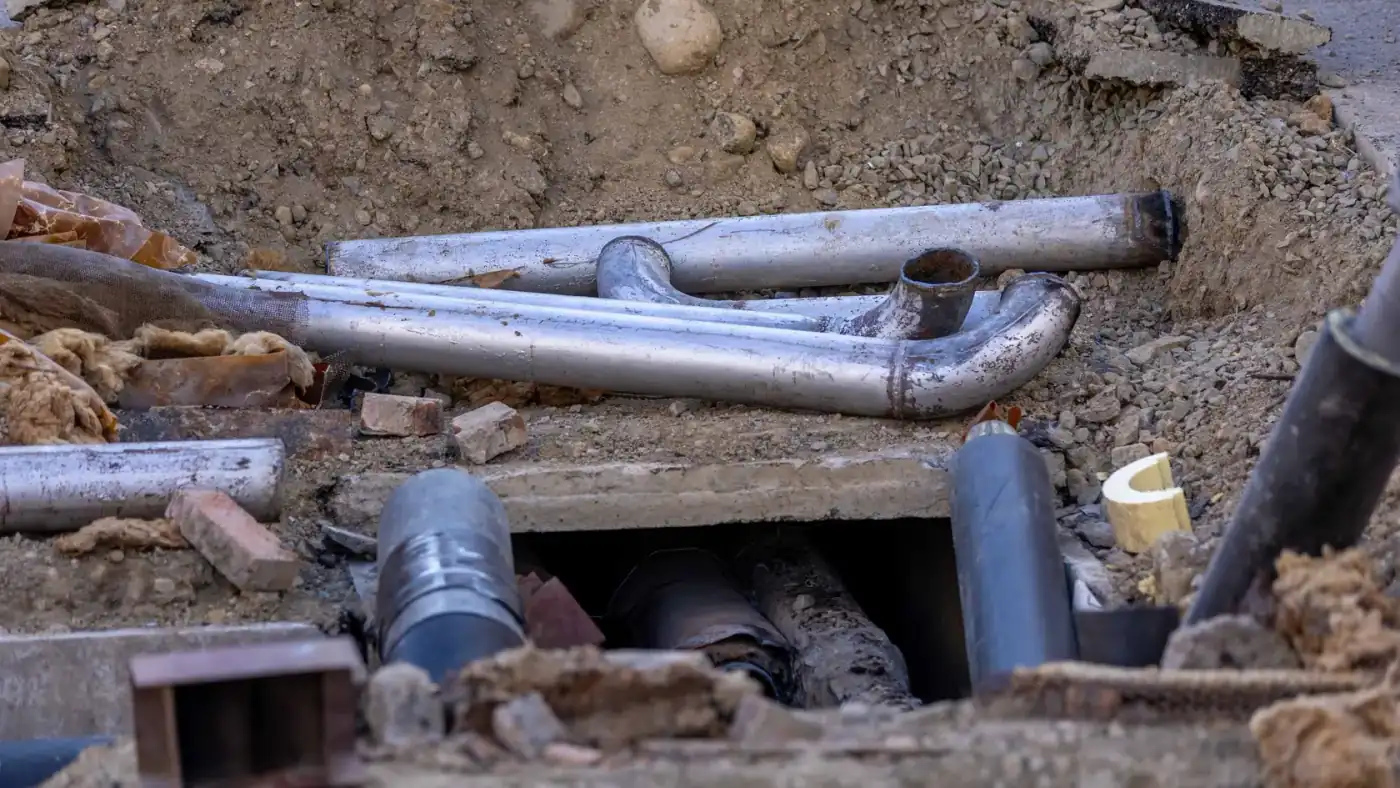 First-fix plumbing, new houses in Kuwait