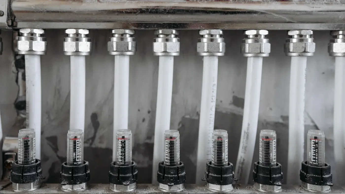 PEX plumbing runs in Kuwait