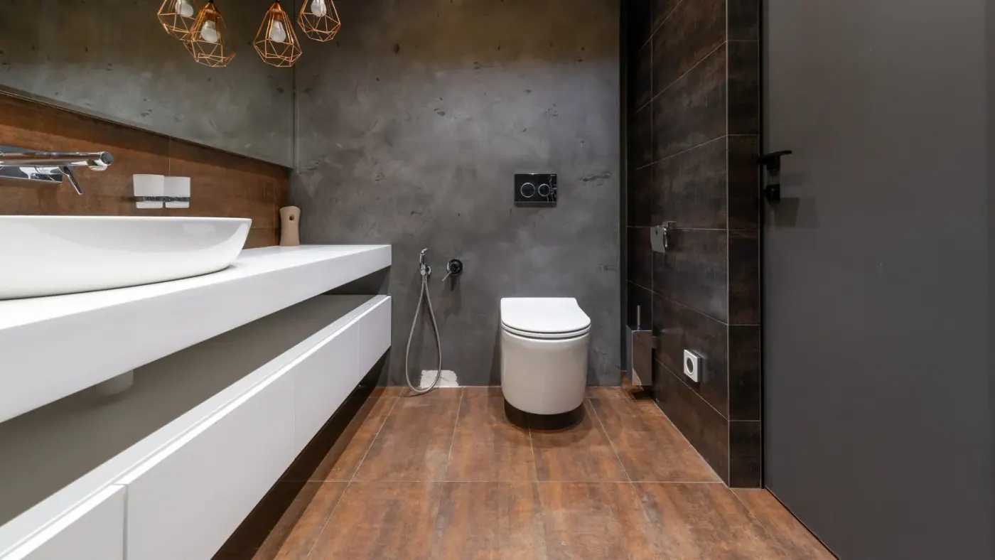 Wall-hung toilet installation in Kuwait