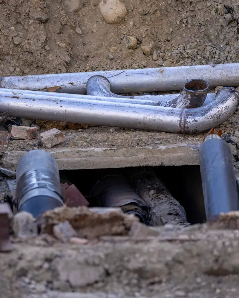 First-fix plumbing, new houses in Kuwait