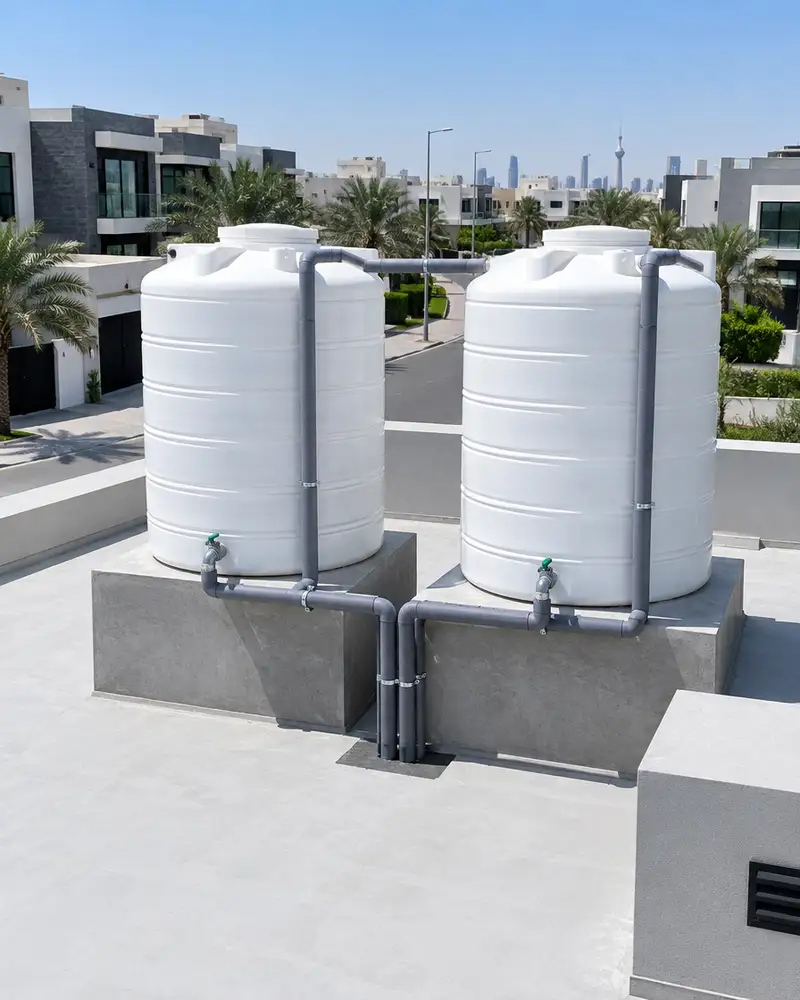 Roof tank installation in Kuwait