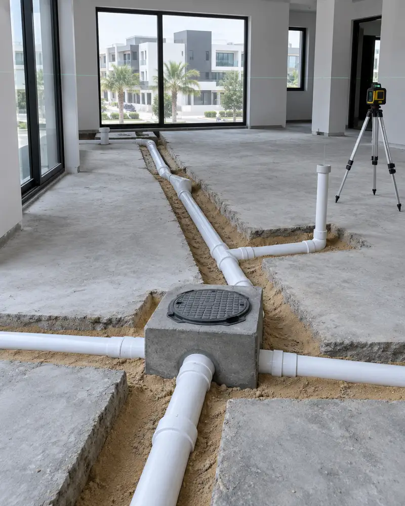 Sewer network installation in Kuwait